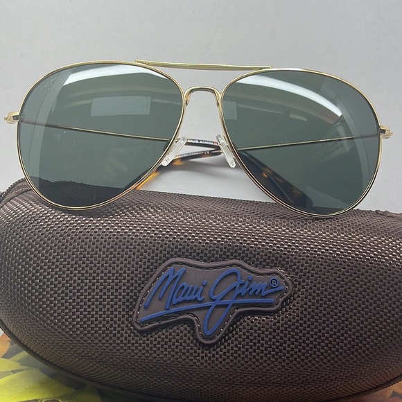 Brand New Maui Jim Polarized Aviator double bridge Gold/grey Lenses - Picture 10 of 10